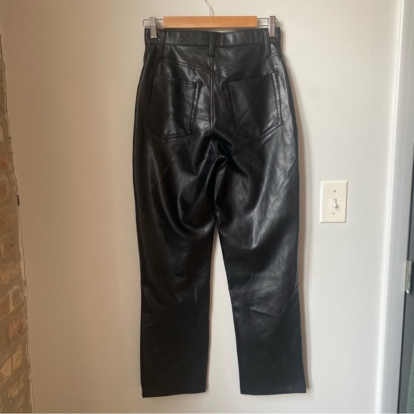 Abercrombie & Fitch the 90s straight ultra high rise curve love Leather Jeans - Picture 4 of 6